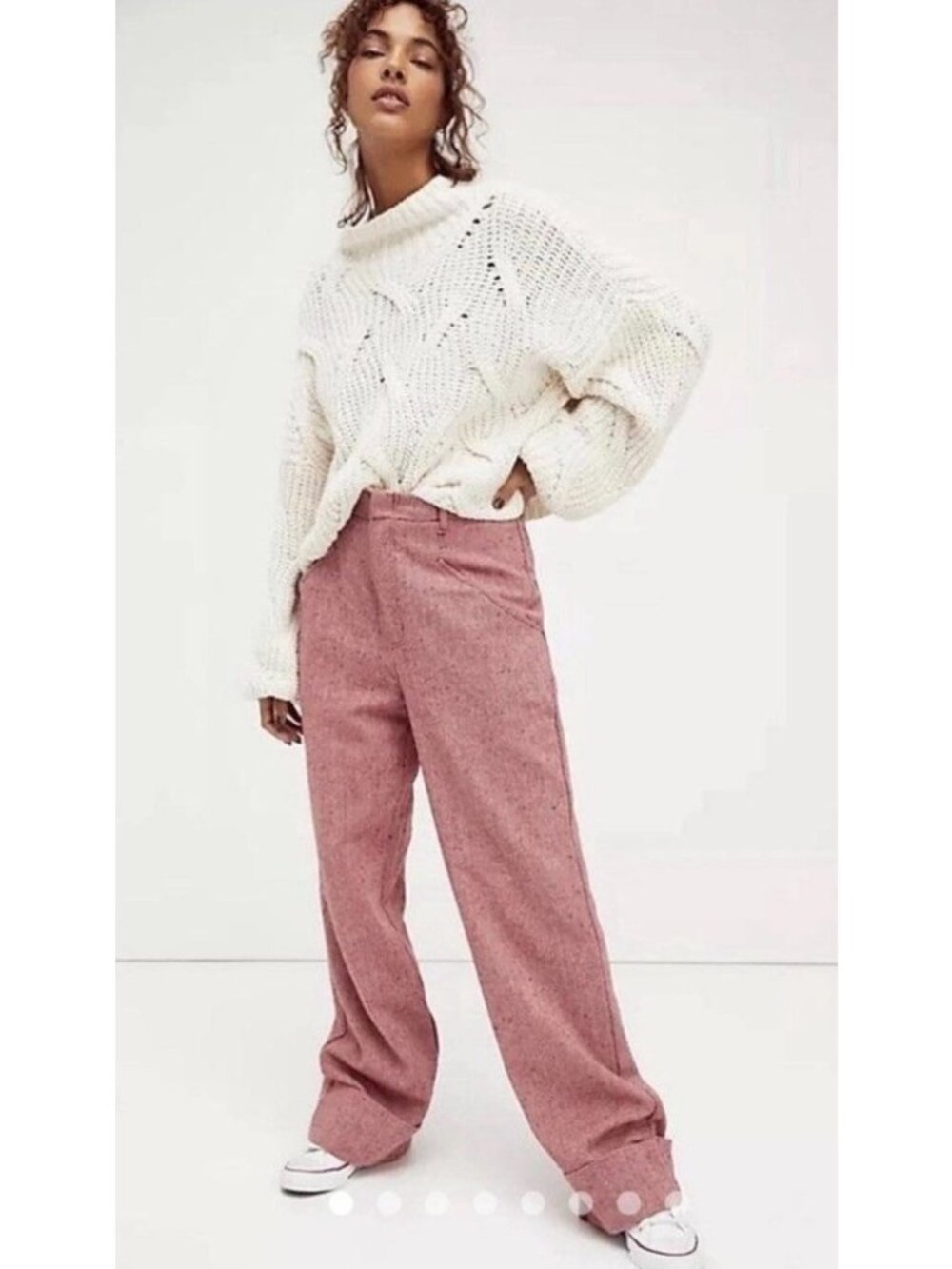 Free People Selina Red Tweed Trouser Pants Grandpa Chic Preppy Size 0.    K